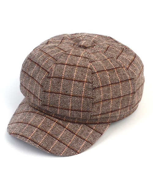 MUSINSA UNIVERSAL CHEMISTRY Wool Check Beige Newsboy Cap