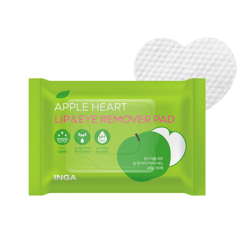 INGA Apple Heart Lip & Eye Remover Pads (30 Sheets)