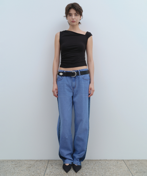 Washed Relaxed Balloon Jeans [Blue]