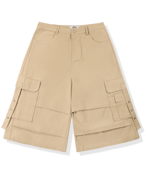 (W) Bizo Line Parachute Bermuda Pants