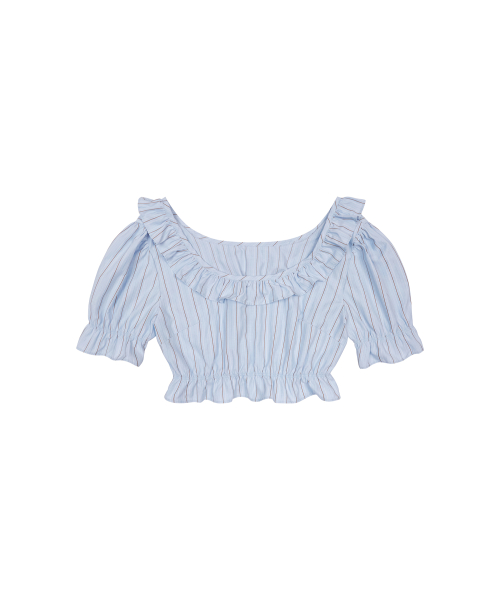 L17 PUFF CROP BLOUSE(SKY BLUE)