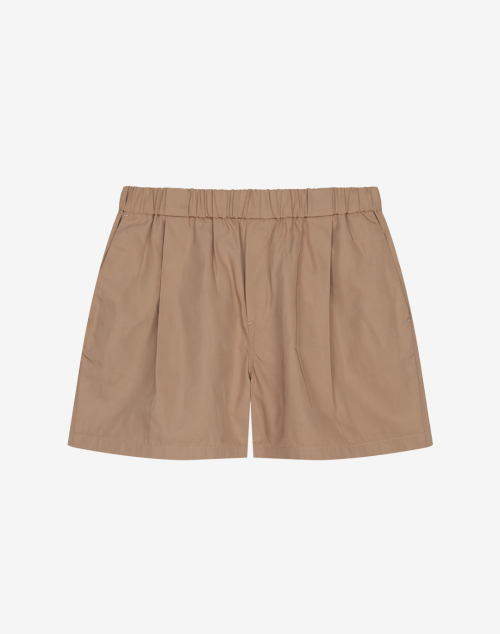 Carbo One-Tuck Twill Shorts [Beige]