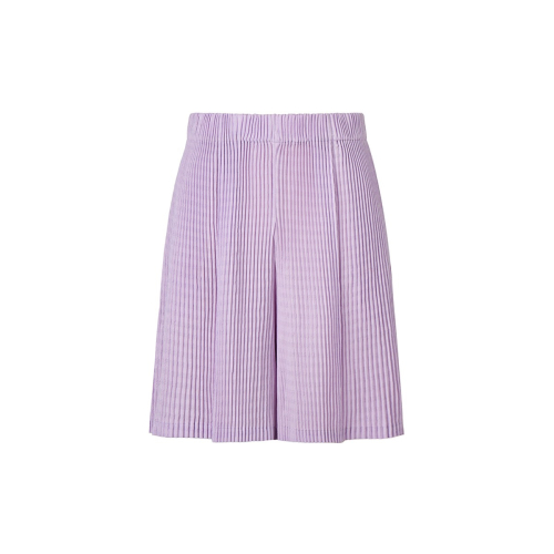 [Women] Summer Jacquard Pleats Banded Shorts (Lavender)