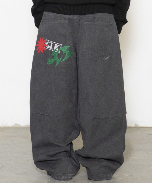 GP141 Washed Semi-Balloon Pants (BLACK)