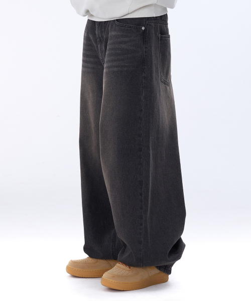 Curved Balloon-Dart Denim Pants GLP-648