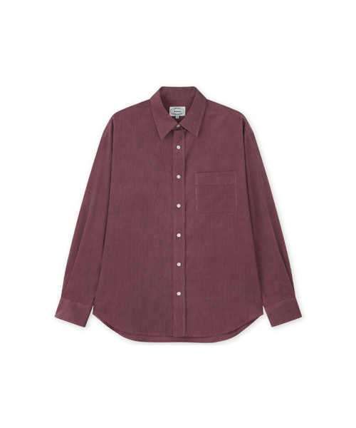 Corduroy Patch Shirt (Burgundy)