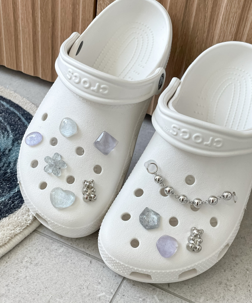 Purple & Silver Ver Resin Parts Charm Shoe Accessory Set
