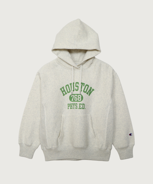 CHAMPION YEOSEONG RIBEOSEUWIBEU SIGNATURE GEURAEPIK GIMO HUDEU T-SHIRT OATMEAL