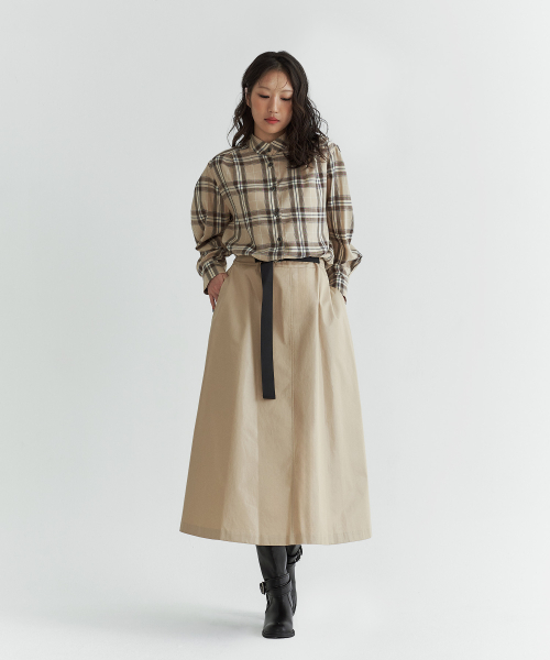 Check shirt_Beige