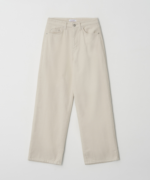 Signature Corduroy Wide Pants Fleece (CREAM)