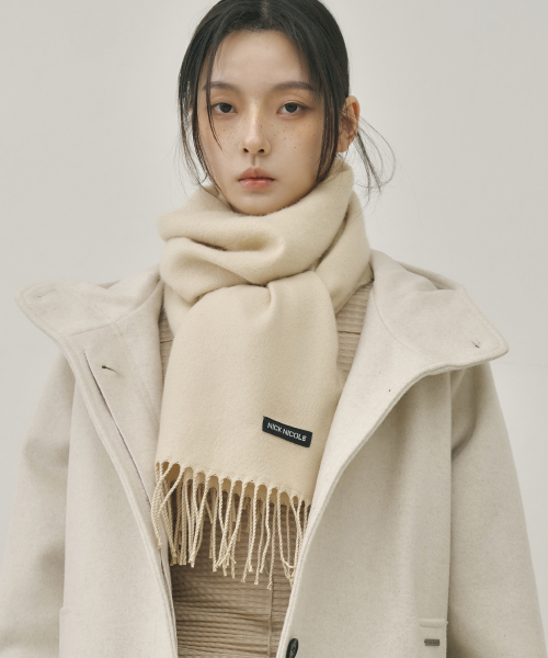 CLASSIC SIGNATURE FRINGE MUFFLER_CREAM