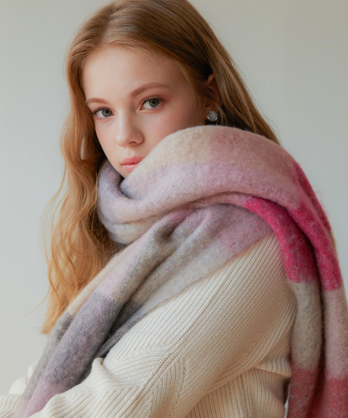 Macaron Check Muffler (7colors)