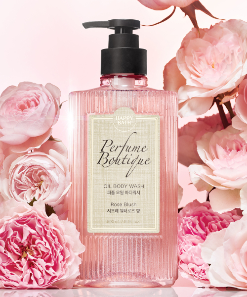 HAPPYBATH Perfume Boutique Oil Body Wash Rose Blush 500ml