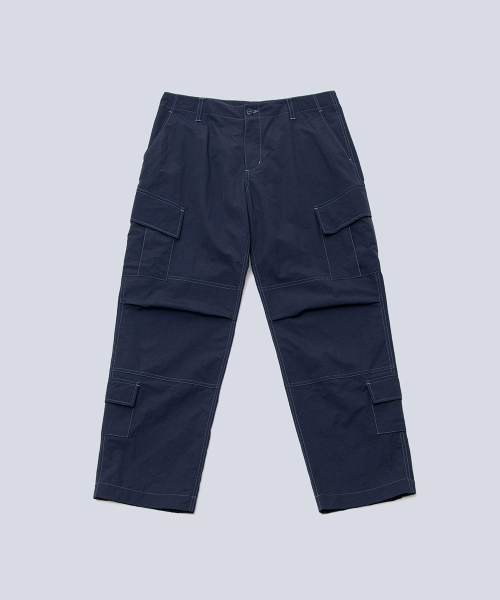 STITCH NYLON CARGO PANTS (NAVY)