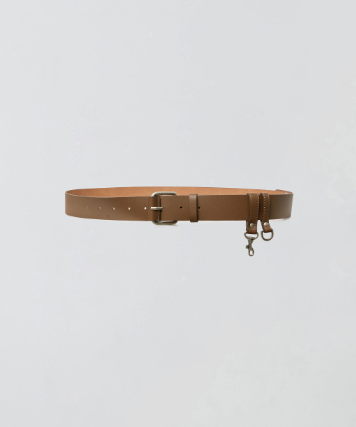 KEYRING LEATHER BELT_BROWN