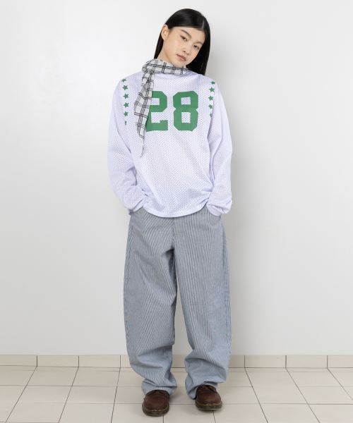 H Chain Twill Pants - Stripe Indigo