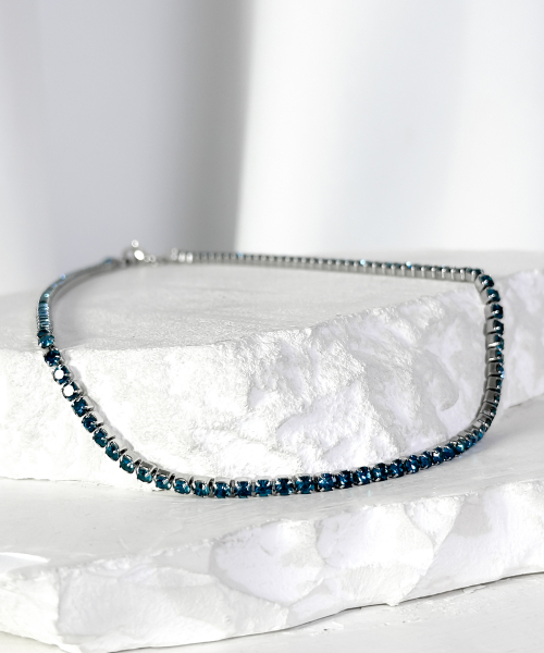 ss-3mm Ice Cube Simple Necklace