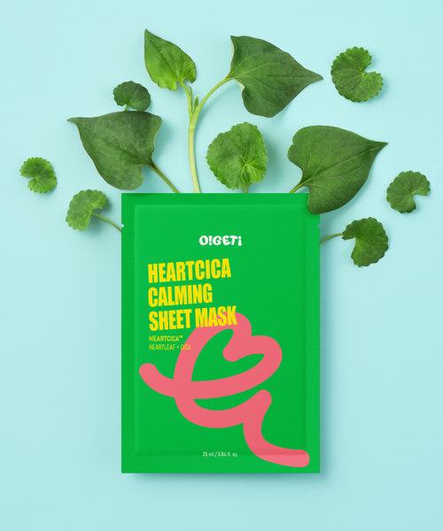 OGET HeartCica Calming Sheet Mask 5 Sheets [Soothing Moisture]