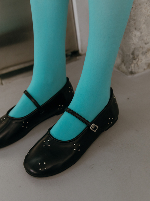 me1019 Clover Round Mary Jane Clover Bean Decoration Round Toe Mary Jane Flats