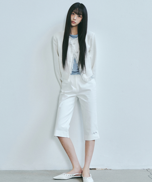 [Lee Ha-eun PICK] Capri Slit Pants_Ivory