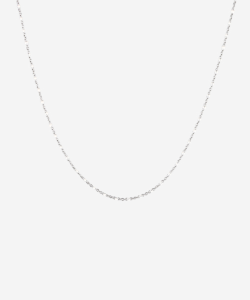 STN-26SS10 Snow Ball Link Layered Necklace