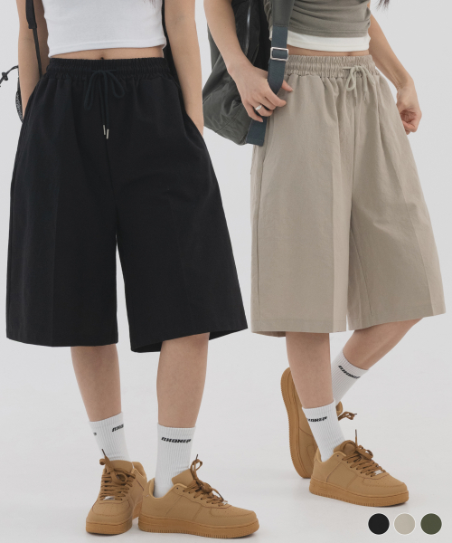[2 PACK] Linen-Like Bermuda Pants (3 colors)
