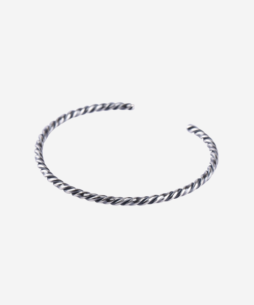 SIB-26SS4 925 Silver Sphere Essential Twisted Bangle Bracelet