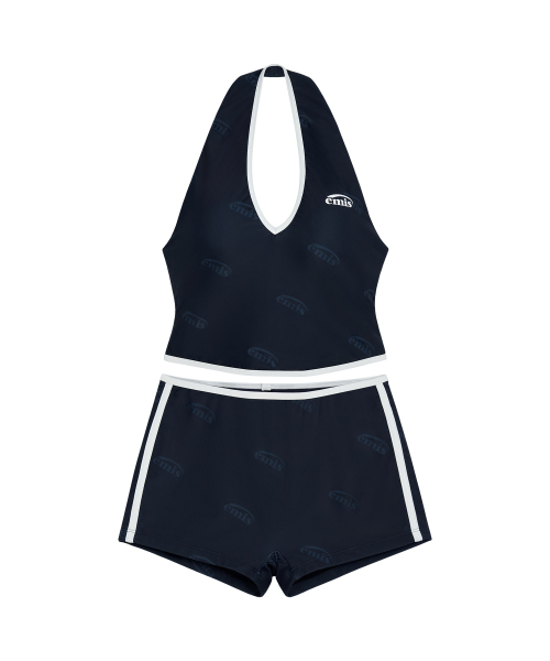 EMIS HALTER TWO-PIECE SWIM SET-NAVY