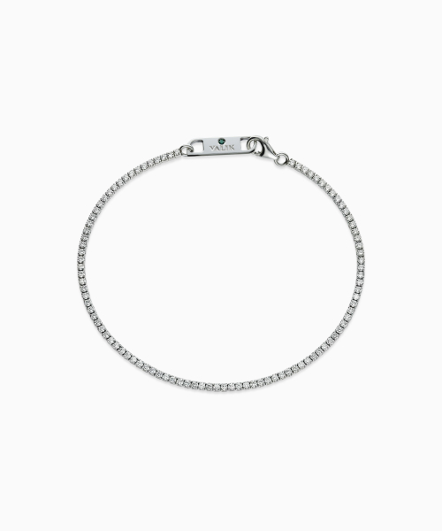 [925 Silver] No.91 Green Tag Tennis Bracelet