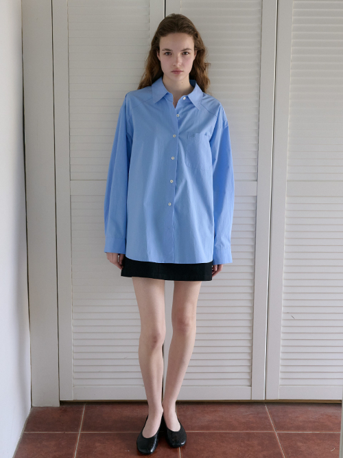 CLASSIC OVER-FIT LOGO SHIRT_BLUE