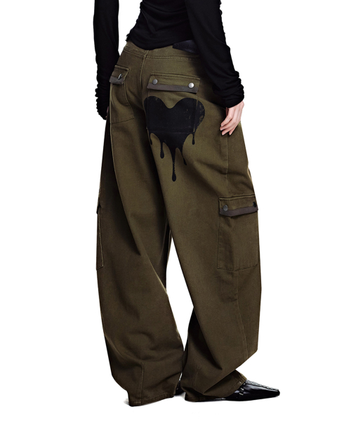 Heart Graphic Balloon Pants [KHAKI]_SEWPT018KHAKI