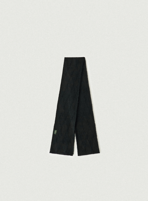 B Logo Sheer Knit Scarf_Black