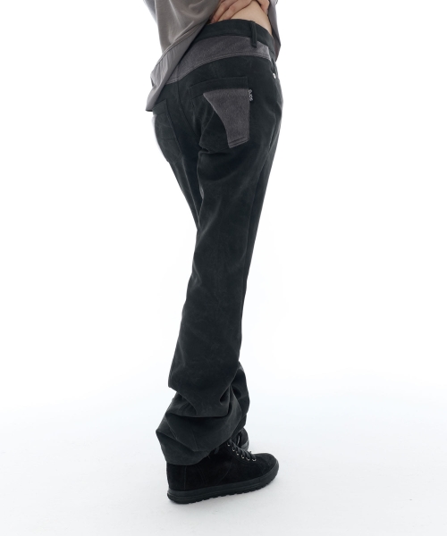 Fur-Trim Bootcut Pants / excluding Charcoal