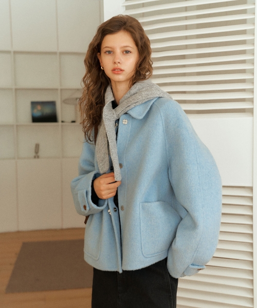 [WOOL] Ribbon Button Wool Coat (QYJP260104)