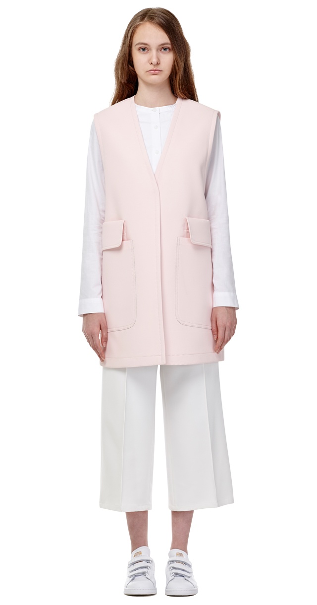 밀로그램(MILLOGREM) ample pocket long vest - pink