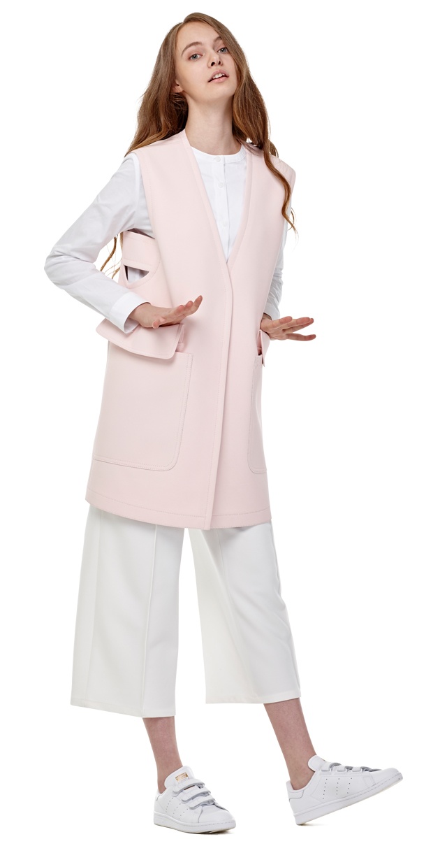 밀로그램(MILLOGREM) ample pocket long vest - pink