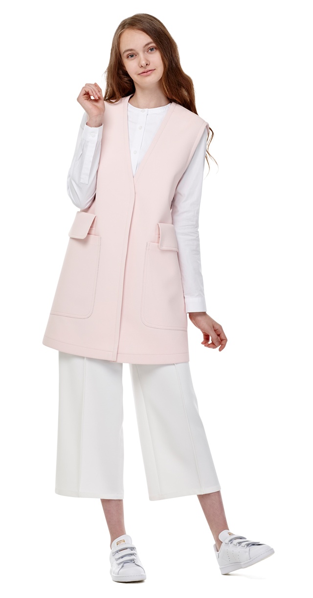 밀로그램(MILLOGREM) ample pocket long vest - pink