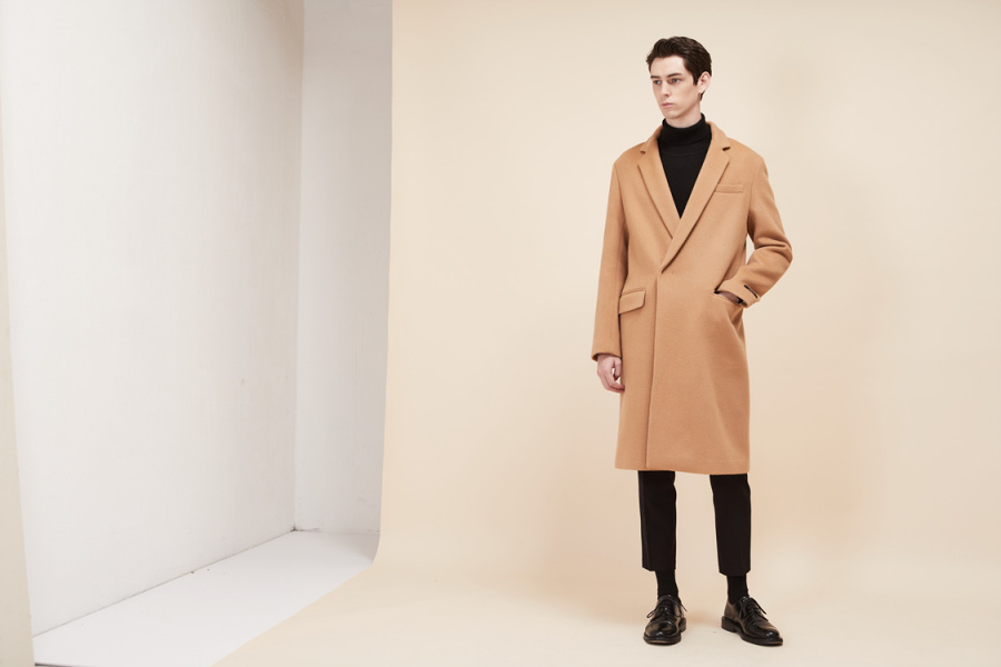 룩캐스트(LOOKAST) BEIGE WOOL HIDDEN DOUBLE COAT(MAN)