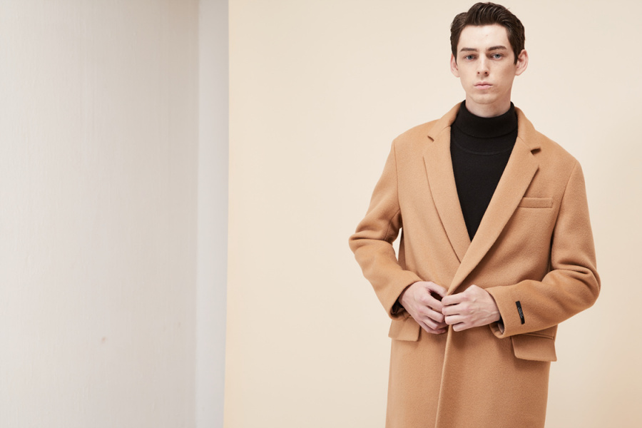 룩캐스트(LOOKAST) BEIGE WOOL HIDDEN DOUBLE COAT(MAN)