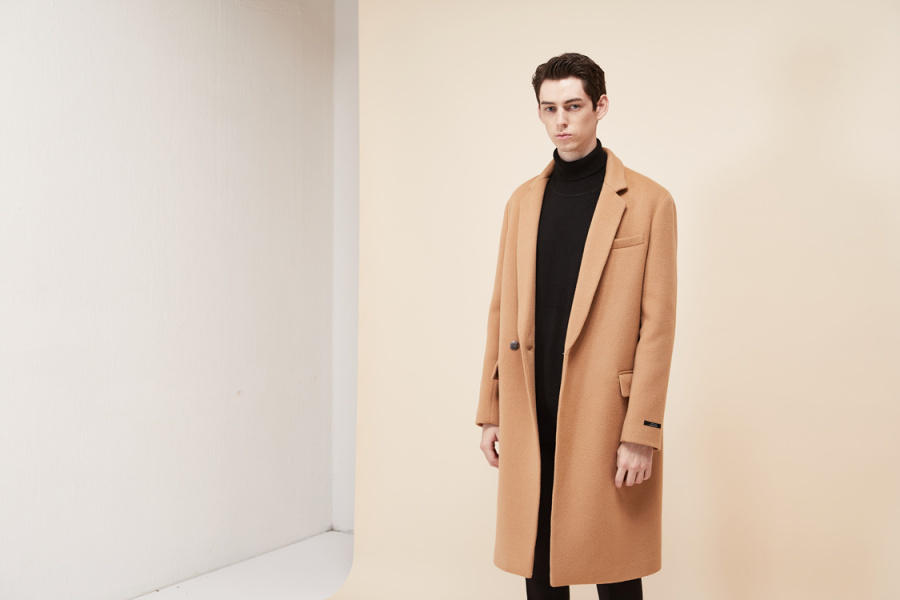 룩캐스트(LOOKAST) BEIGE WOOL HIDDEN DOUBLE COAT(MAN)
