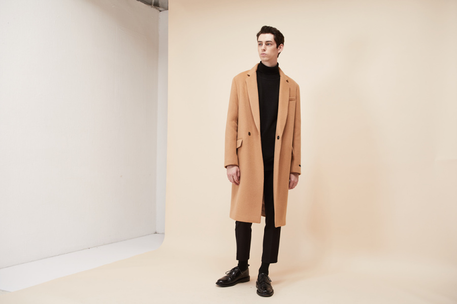 룩캐스트(LOOKAST) BEIGE WOOL HIDDEN DOUBLE COAT(MAN)