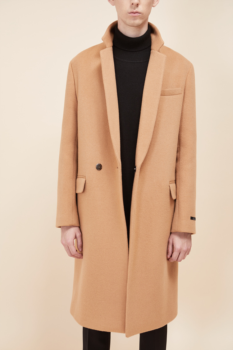룩캐스트(LOOKAST) BEIGE WOOL HIDDEN DOUBLE COAT(MAN)