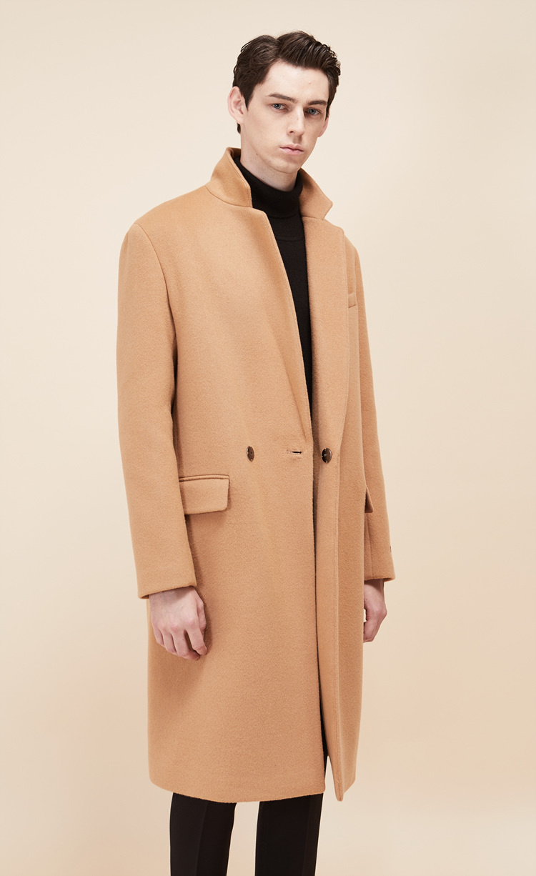 룩캐스트(LOOKAST) BEIGE WOOL HIDDEN DOUBLE COAT(MAN)