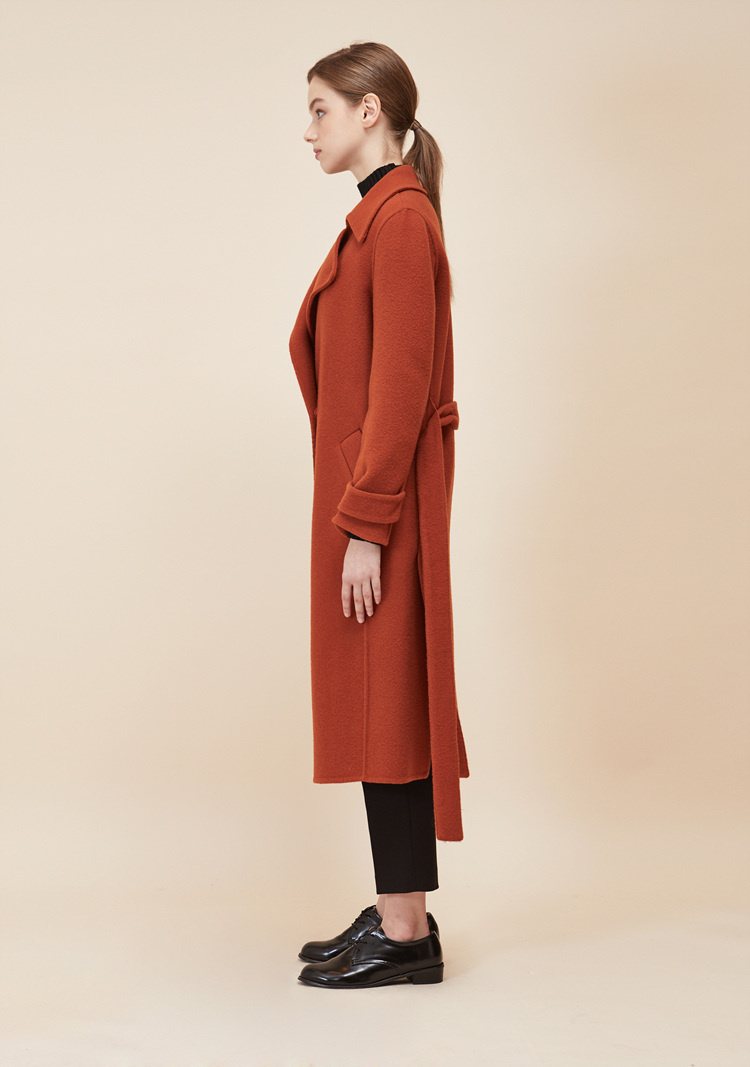 룩캐스트(LOOKAST) BROWN SLEEVE BELT HANDMADE COAT
