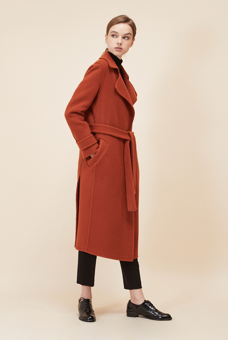룩캐스트(LOOKAST) BROWN SLEEVE BELT HANDMADE COAT