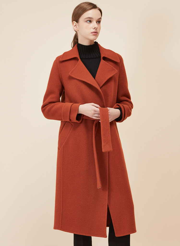 룩캐스트(LOOKAST) BROWN SLEEVE BELT HANDMADE COAT