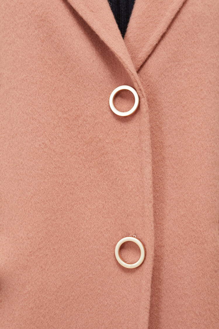 룩캐스트(LOOKAST) PINK CASHMERE HANDMADE GOLD RING COAT