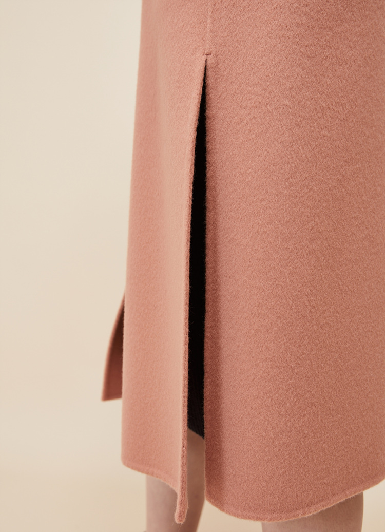룩캐스트(LOOKAST) PINK CASHMERE HANDMADE GOLD RING COAT