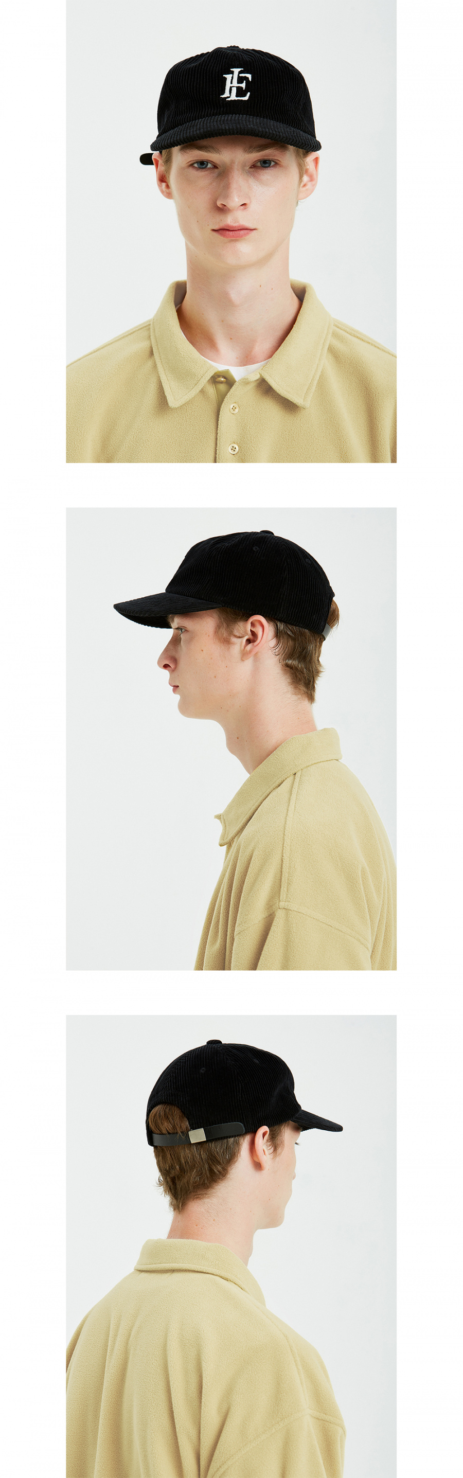 라이풀(LIFUL) 8 WALE CORDUROY CAP black