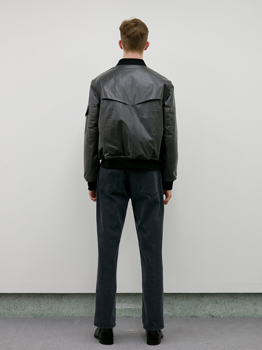 리트(LIT) FLIGHT BOMBER JACKET COATED BLACK